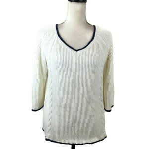 Land's End Sweater Size S White Tennis Preppy